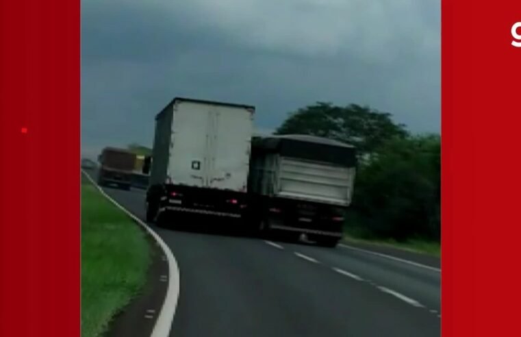 Motorista joga caminhão em cima de carreta e quase provoca tragédia após briga de trânsito no Paraná