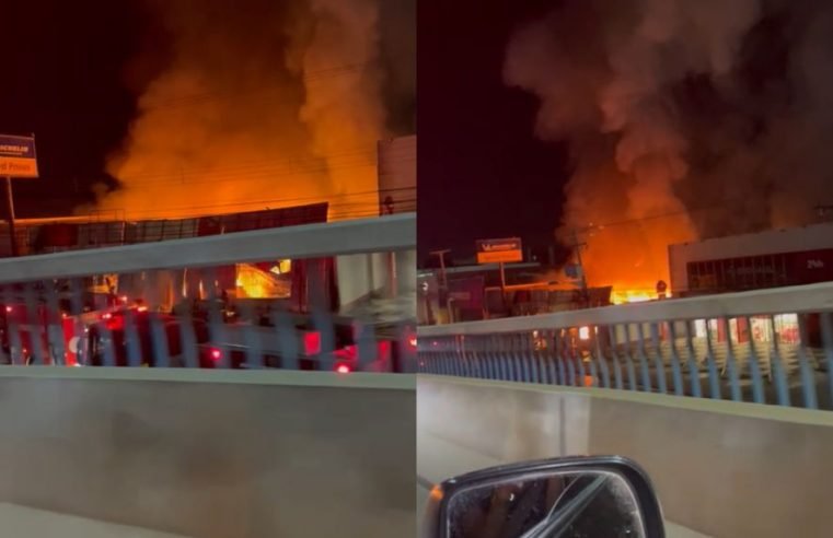 Incêndio destrói loja de artigos de festas em Cuiabá