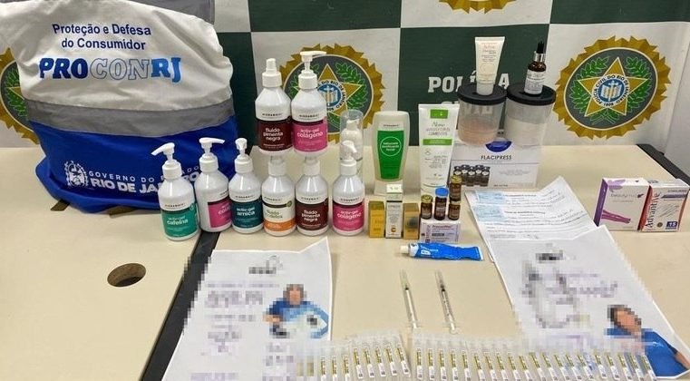 Fiscalização interdita 4 clínicas de estética e encontra remédios proibidos há 20 anos no Rio