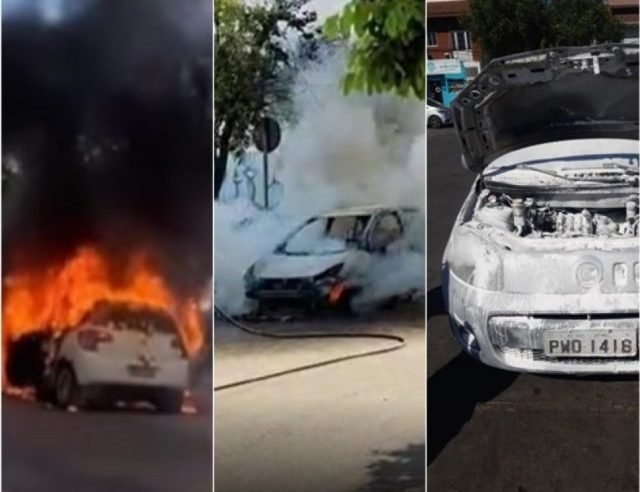 Calor de 38ºC faz dois carros pegarem fogo em Cuiabá
