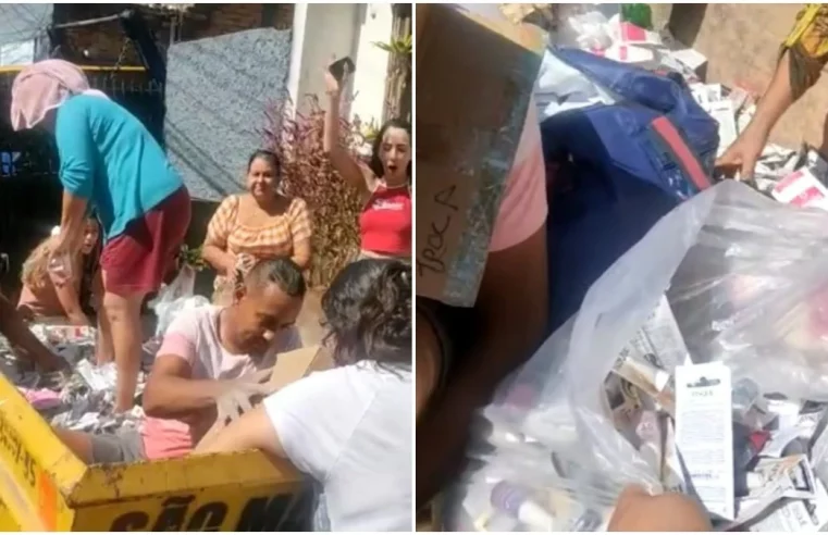 Caçamba cheia de esmaltes aparece misteriosamente em bairro de BH e moradores ‘fazem a festa’