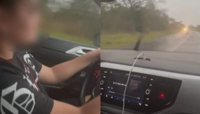 Pai grava menino de 9 anos dirigindo em rodovia de MS: “Meu motorista”
