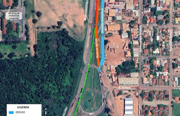 BR-163/364 será interditada nas proximidades do Trevão a partir de segunda-feira