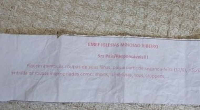 Escola do Rio Grande do Sul orienta alunas a não usarem roupas curtas