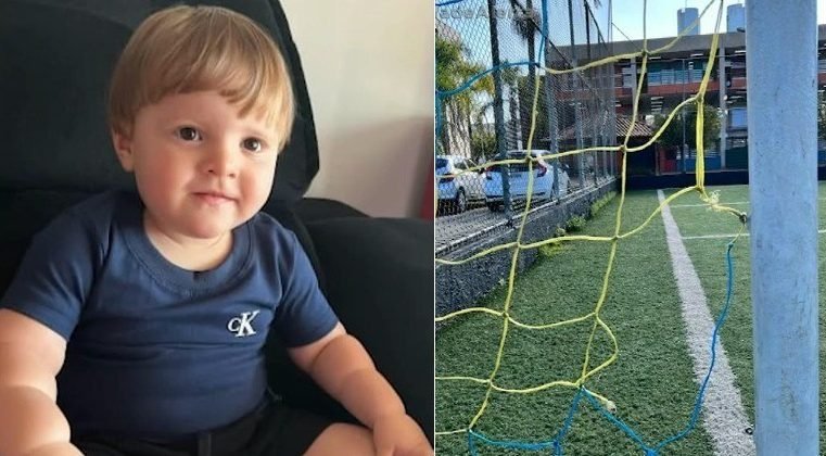 Bebê de 1 ano é achado morto em creche com pescoço preso em rede de gol em campo de futebol