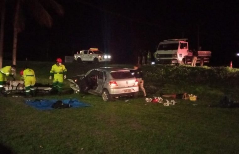 Três pessoas ficam feridas em acidente na BR-163