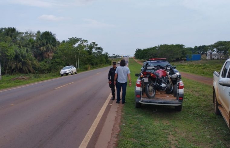 Bezerro causa acidente na MT-320 em Colíder