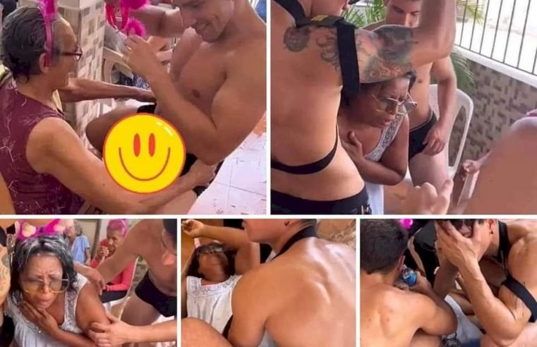 Idosa ganha festa surpresa com gogo boy ‘dotado’, passa mal e vai parar no hospital no RS