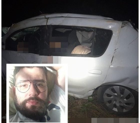 Sandero capota, homem de 30 anos morre e mulher fica em estado grave em MT