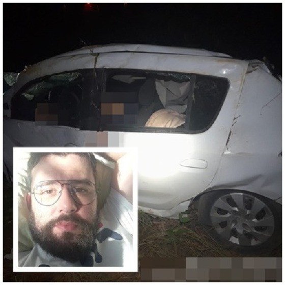 Sandero capota, homem de 30 anos morre e mulher fica em estado grave em MT