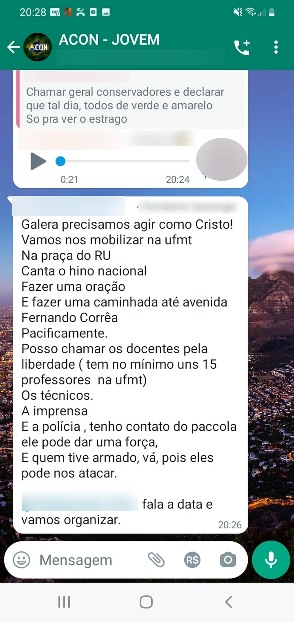UFMT e diretório de estudantes denunciam ao MPF e à PF convocação de ato com pessoas armadas no campus de Cuiabá