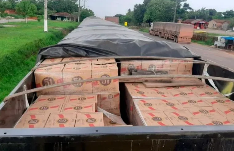Sefa apreende 2.750 caixas de cachaça com notas irregulares, em Marabá