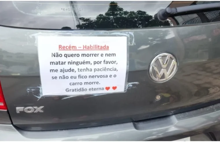 ‘Não quero morrer e nem matar’: Recém-habilitada, motorista faz apelo e mensagem diverte internautas