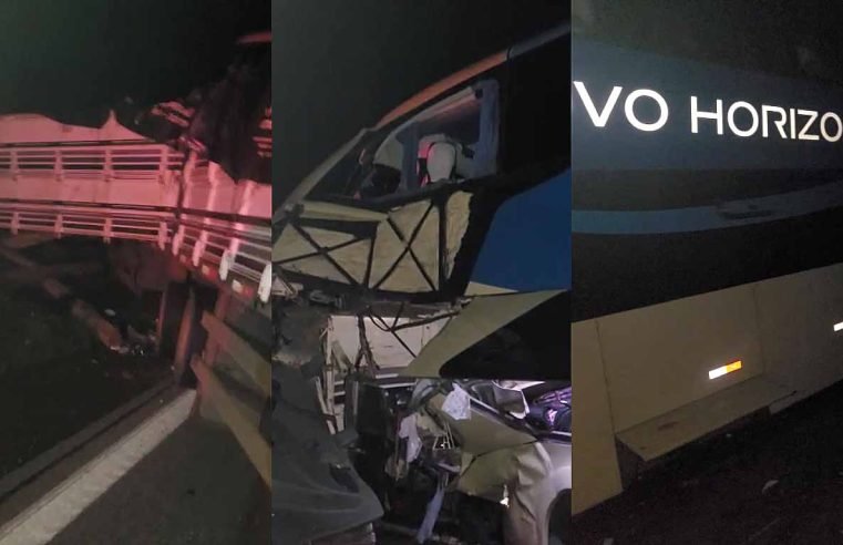 Batida entre carreta e ônibus deixa 3 mortos na BR-163