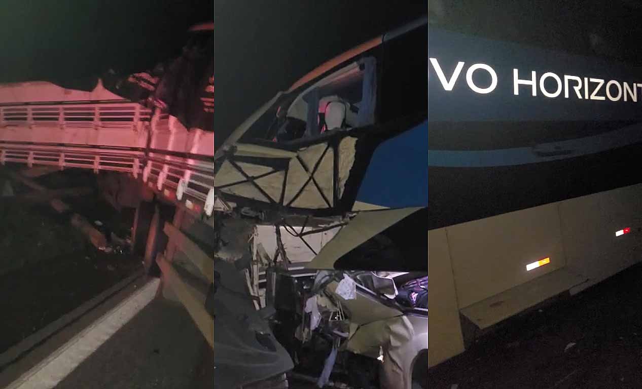 Batida entre carreta e ônibus deixa 3 mortos na BR-163