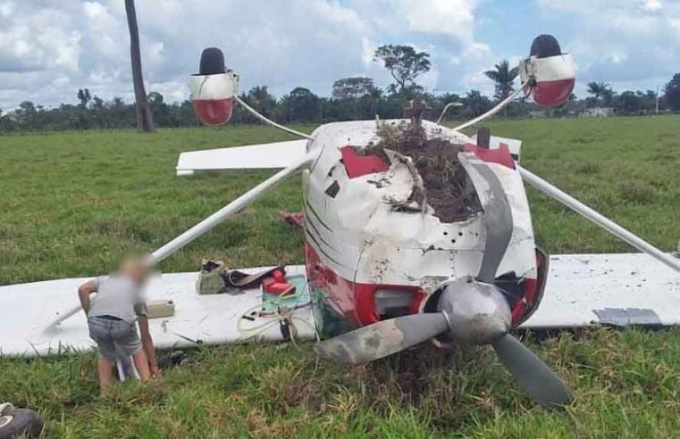 Avião roubado no Piauí cai na zona rural de Juara e ocupantes fogem antes da PM chegar