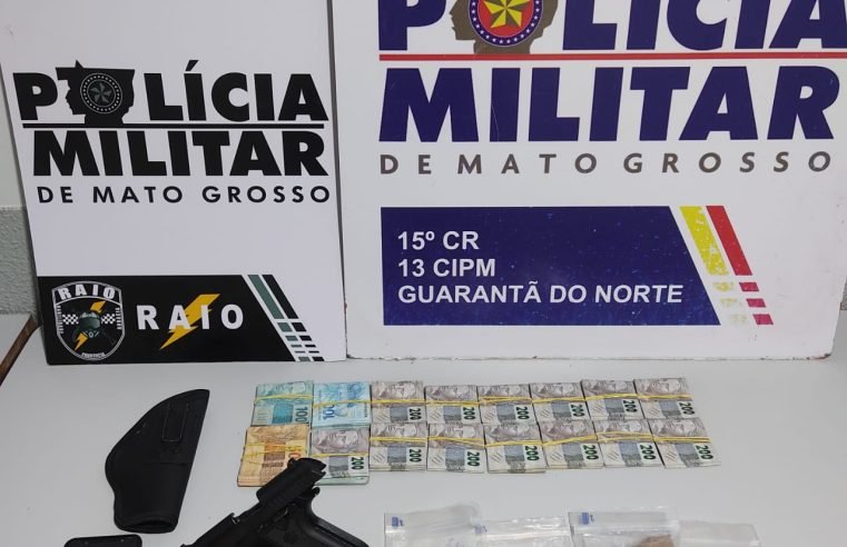 Equipe RAIO de Guarantã do Norte prende homem armado com 1KG de ouro e mais de R$31 mil reais em bolsa