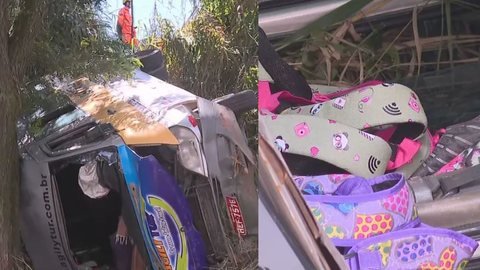 Acidente com van escolar em Santa Luzia deixa 15 crianças feridas