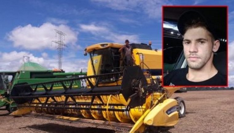 Trabalhador morre ao sofrer descarga elétrica e cair de colheitadeira