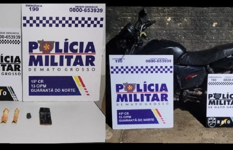 Menor é detido pelo RAIO com drogas e moto adulterada em Guarantã do Norte