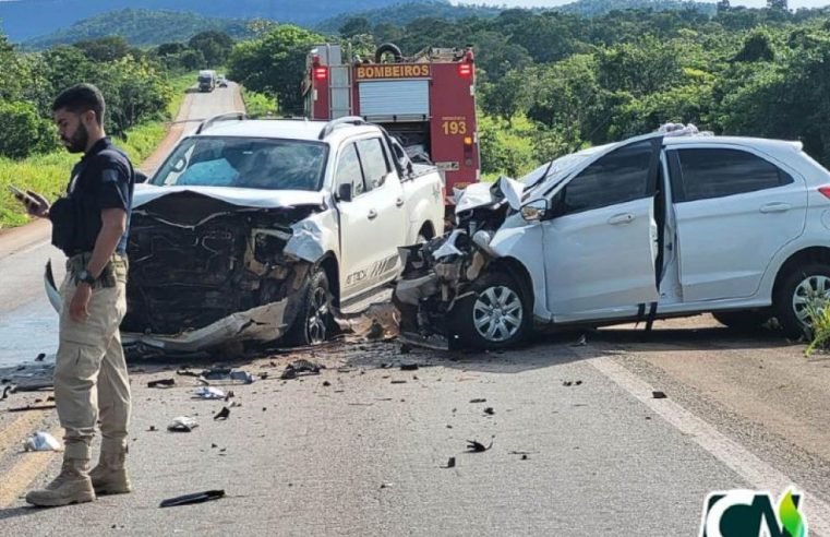Colisão frontal mata criança e deixa 3 feridos na BR-070