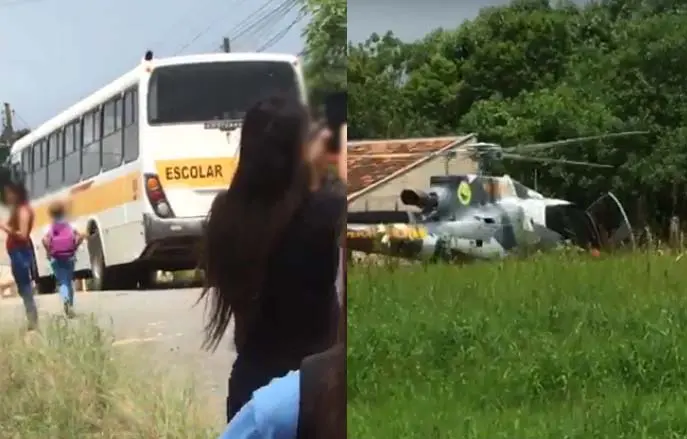 Menina de cinco anos bate cabeça contra banco de ônibus escolar e é socorrida em estado grave