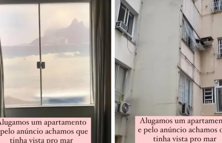 Paulista aluga imóvel no Rio pela vista da praia, mas encontra adesivo na janela