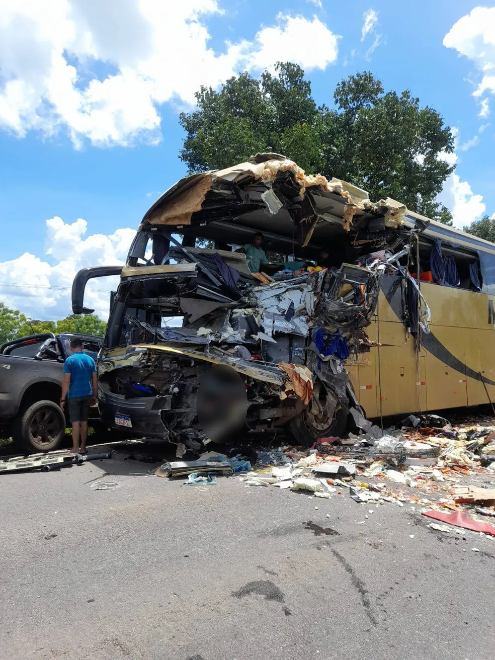 Sete pessoas morrem em acidente entre carreta e ônibus na BR-174 em MT