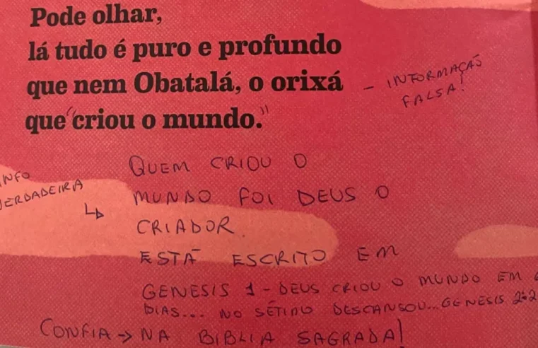 Com críticas a religiões de matriz africana, mãe vandaliza livro infantil de Emicida