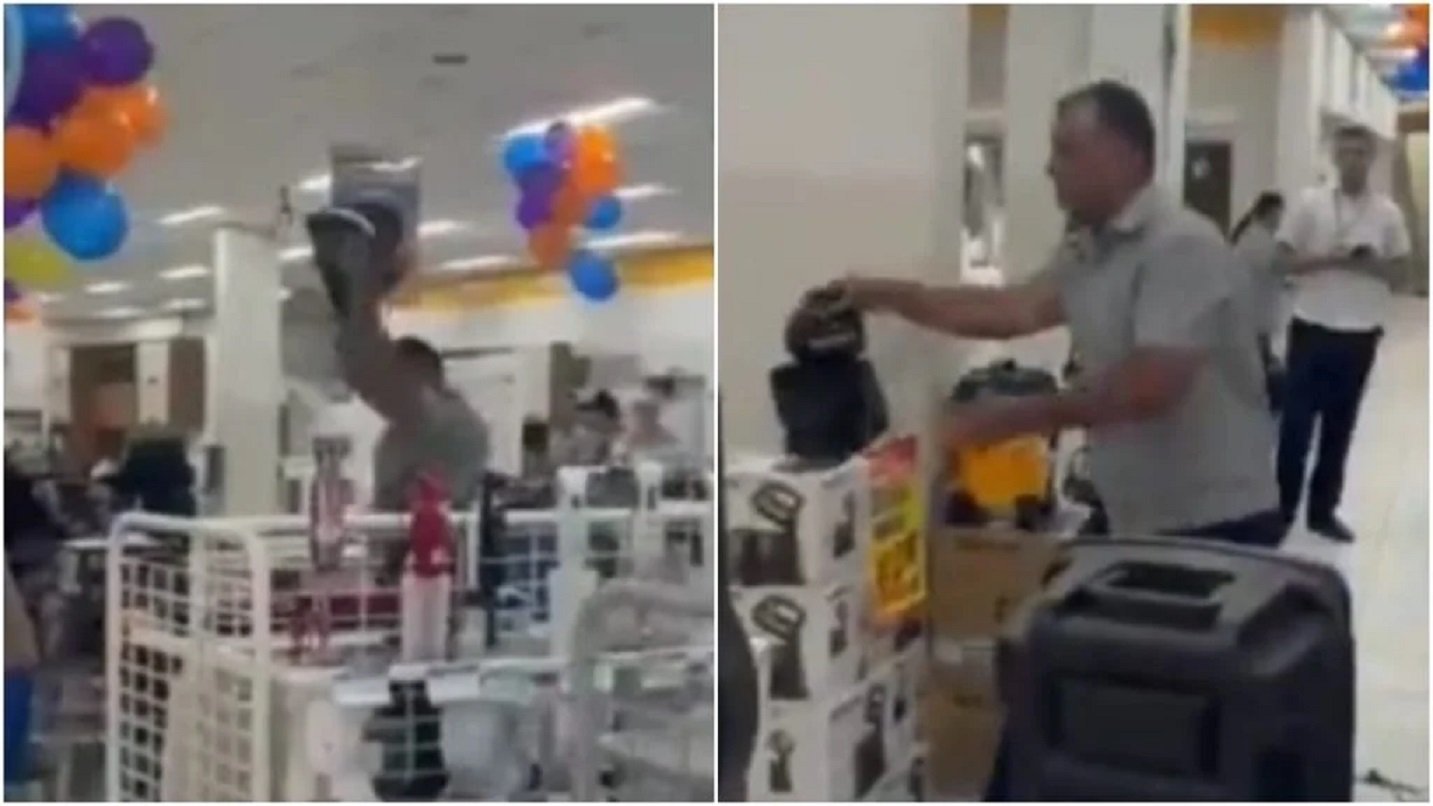 Homem destrói produtos em loja após não conseguir trocar caixa de som com defeito em MG