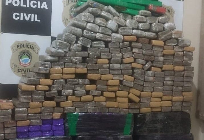 Polícia Civil apreende mais de 580 quilos de entorpecentes em rota do tráfico entre MT e MS