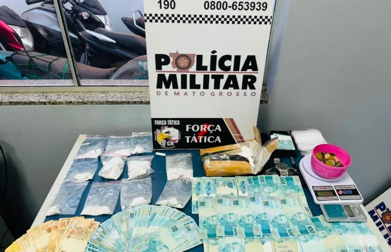 PM prende três faccionados e apreende drogas e R$ 16,7 mil da venda de entorpecentes