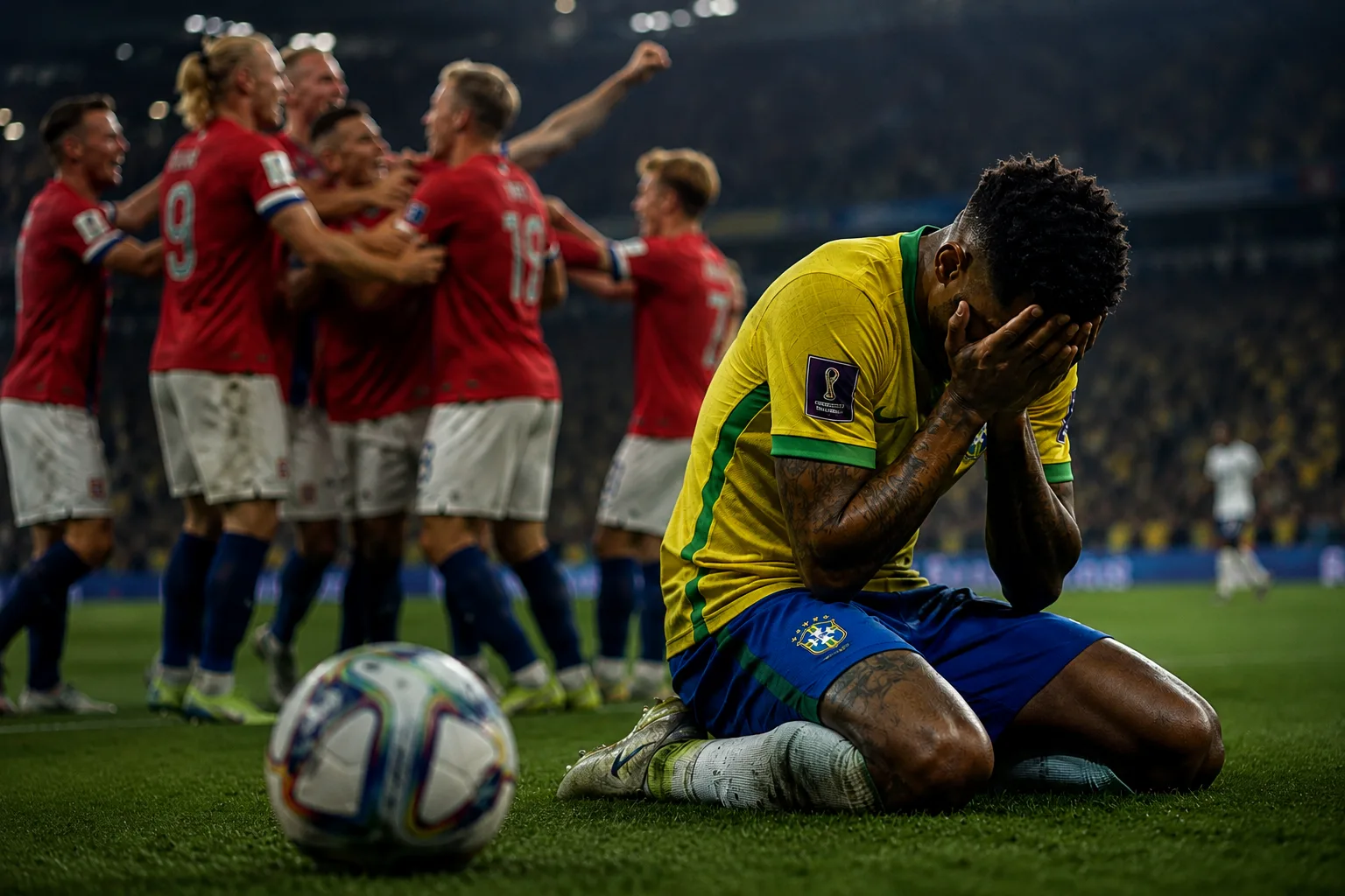 Brasil perde para a Noruega e é eliminado da Copa do Mundo nas oitavas de final