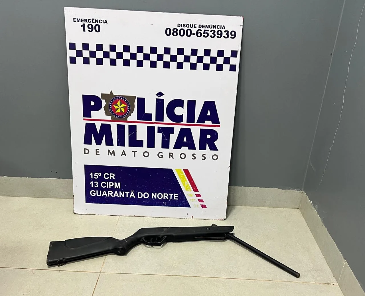 Homem é preso por dirigir embriagado e com espingarda calibre .22 em Guarantã do Norte