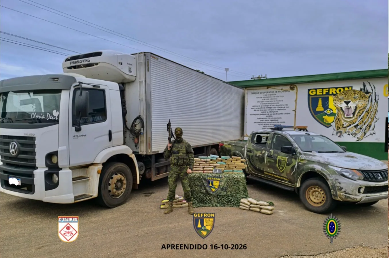 GEFRON apreende 64 tabletes de drogas em caminhão e prende dois suspeitos em Mato Grosso